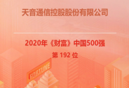 連續多年蟬聯榜單，天音控股再登2020《財富》中國500強