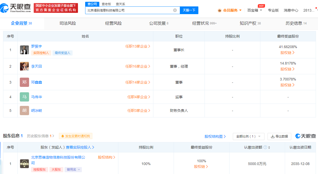 得到旗下公司新增AI軟件開發業務